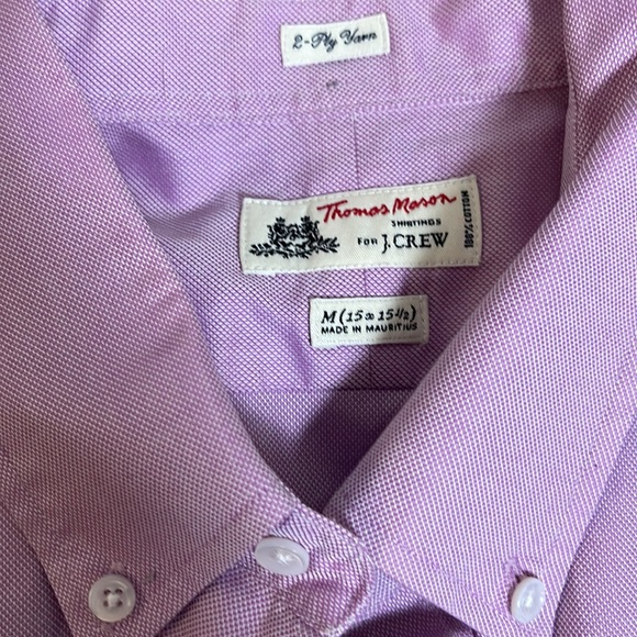 J Crew thomas mason lilac men’s button down size medium 15-15.5 worn once - Picture 6 of 6